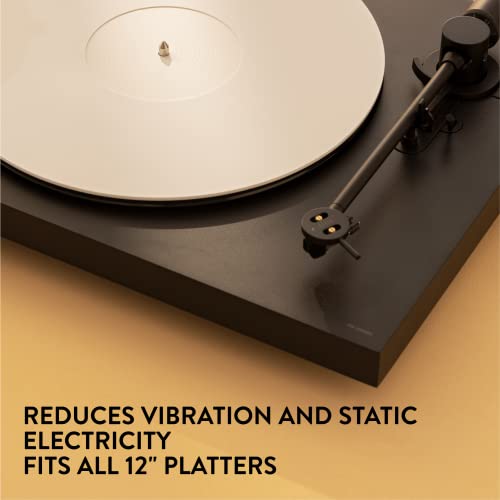 Big Fudge Acrylic Turntable Mat - Static & Vibration Reducing Record Player Slipmat - Vinyl Accessories for Better Grip - Fits All 12" Platter - White - Image 4