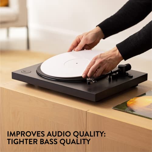 Big Fudge Acrylic Turntable Mat - Static & Vibration Reducing Record Player Slipmat - Vinyl Accessories for Better Grip - Fits All 12" Platter - White - Image 3
