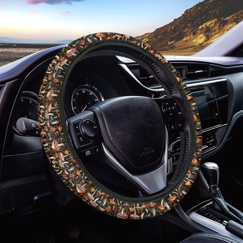Car Steering Wheel Cover for Women and Men,Non-Slip Breathable Steering Wheel,Universal 14.5"-15" Fit for Cars and SUVs Purple Steering Wheel Cover(Mushroom Harvest) - Image 1