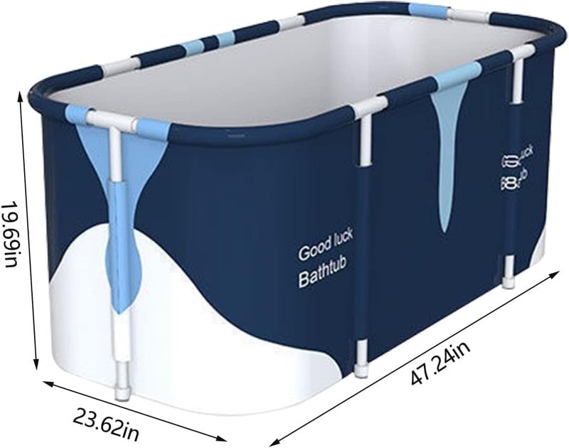 Valajogi Adult Folding Bathtub Portable Soaking Tub, Collapsible Family SPA Barrel, Maintaining Hot & Cold Temperature With Drainage Hole & Thicken Layer for Home Hot Water & Ice Bath (Milkey) - Image 4