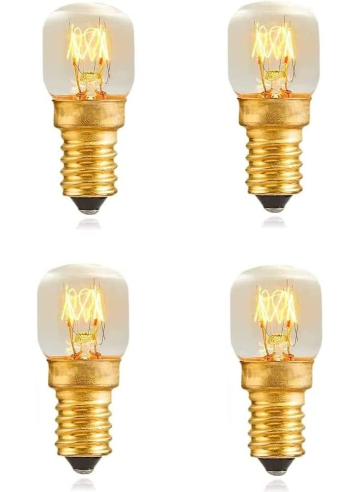 Salt Lamp Bulbs, 15w E14 for Oven <300°C, Fridge, Multipurpose Appliance SES Incandescent Dimmable Bulbs, Mini Microwave Lamp High Temperature Resistant E14 Himalayan Salt Crystal Lamp (4Pcs) - Image 1