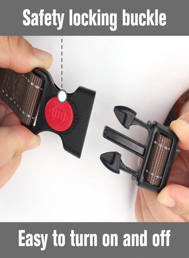 Joytale Martingale Collar for Dogs, Reflective Heavy Duty for Safety, Quick Release Buckle, Adjustable Nylon Collars for Large Dogs Walking Training, Brown,L - Image 2