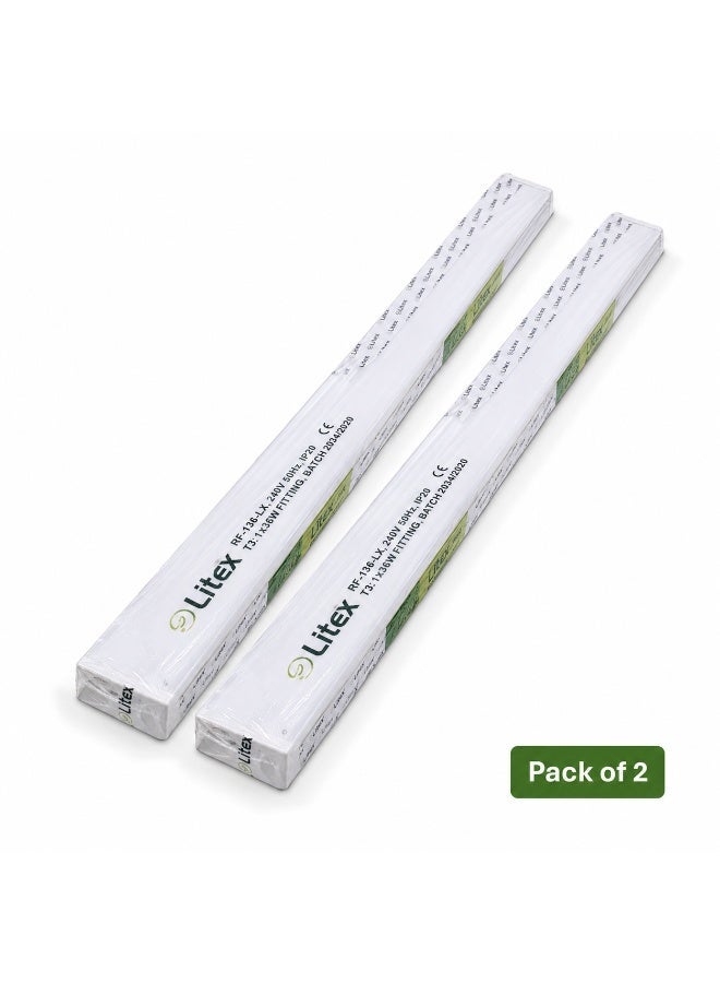 Litex Pack of 2 LED Lighting Fixture 4ft (BF-136-LX) – Energy Efficient, Bright White Light, Easy Installation, Durable Shop Light for Home, Garage & Commercial Use - Image 2