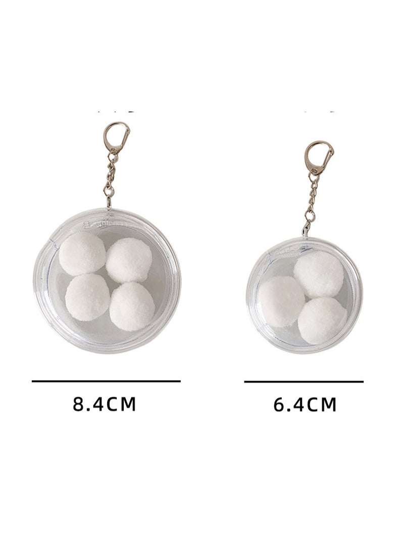 Clear Doll Display Bag, Pin Display Bag with Keychain, Round PVC Transparent Case - Image 5