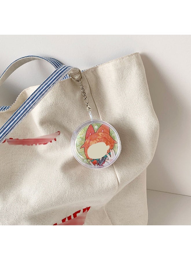 Clear Doll Display Bag, Pin Display Bag with Keychain, Round PVC Transparent Case - Image 3