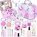 INNOCHEER Pretend Makeup for Toddlers Toys Fake Makeup Mermaid Toys for Girls Purse Toddler Makeup Kit Pretend Play Makeup Toys Toy Mermaid Makeup for Kids Gifts Toys for 3 4 5 6 7 Year Old Girls - Image 2