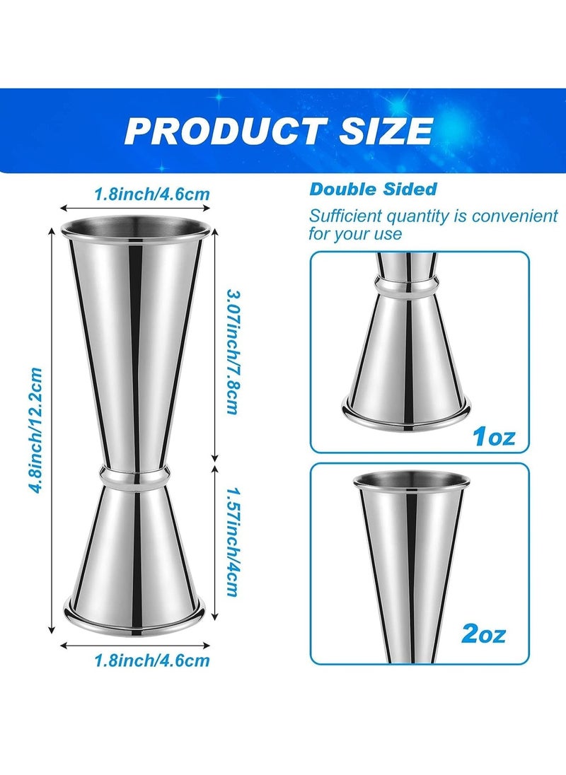 SYOSI Jigger for Bartending Double Cocktail Japanese Jigger 2 oz 1 oz 304 Stainless Steel Shot Glass Measuring Cup for Home Bar Drink Kitchen Bartender Tools Supplies Cup Shot Measure Double Jigger 4 Pcs  - Image 5