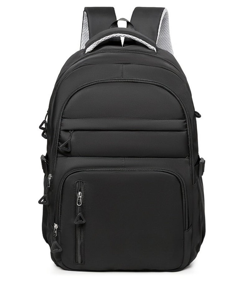 Glowic® Unisex Laptop Backpack – Water-Resistant Polyester, Multiple Compartments with 15.6″ Laptop & iPad Sleeve, Lightweight 400 g, Breathable Mesh Back for Office, College & Travel (BlackH) - Image 1