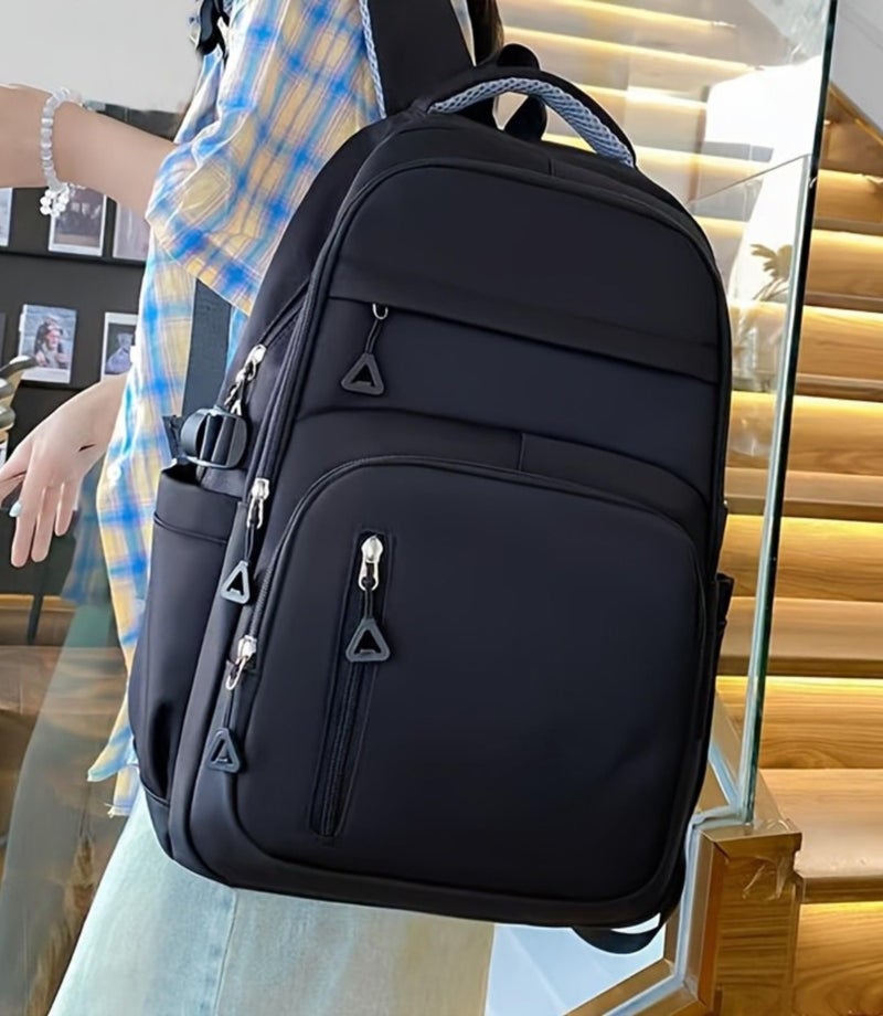 Glowic® Unisex Laptop Backpack – Water-Resistant Polyester, Multiple Compartments with 15.6″ Laptop & iPad Sleeve, Lightweight 400 g, Breathable Mesh Back for Office, College & Travel (BlackH) - Image 2