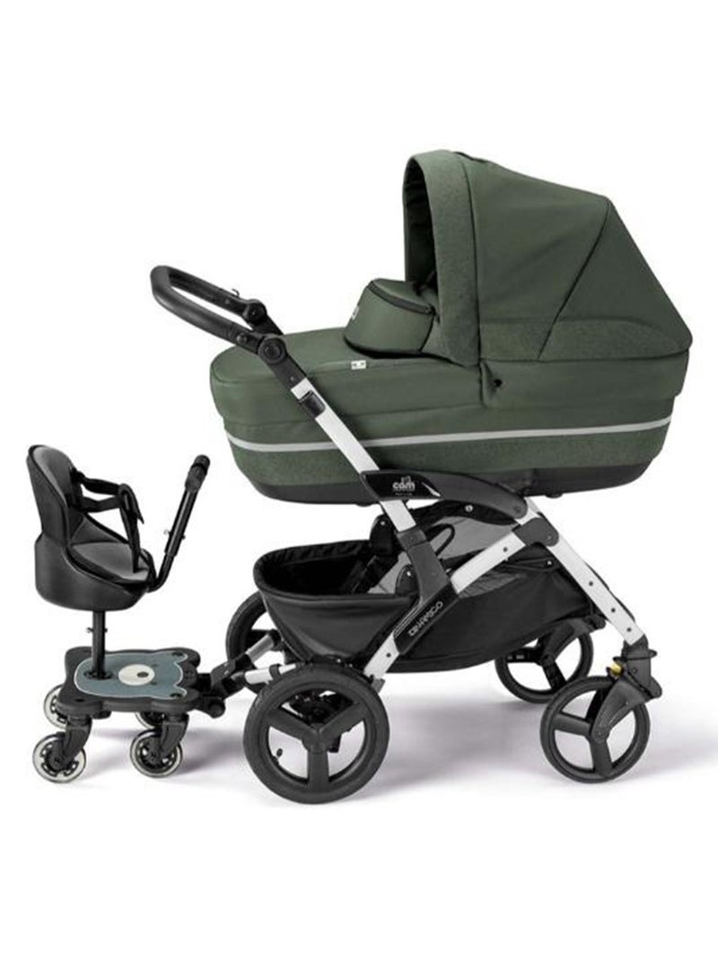 Cam - Dudu Baby Stroller Board مع مقعد يناسب عربة الأطفال أو عربة الأطفال، عالمية، مدمجة قابلة للطي، ذات عجلات، قابلة للفصل، منصة مقعد، طائرة شراعية، متوافقة حتى 15 شهرًا تقريبًا. 25 كجم - أسود - Image 5