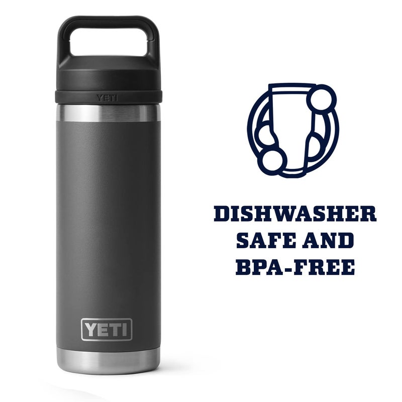 YETI Rambler 18 oz Bottle, Leakproof, Vacuum Insulated, Stainless Steel with Chug Cap, Charcoal - Image 5
