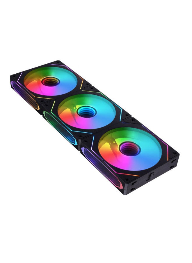 Play Jia Wanji Xingchen Pro Building Block Fan, Black Forward Three-pack, 12cm Water-cooled Case Fan Module, Wireless Splicing/argb Synchronized Lighting/pwm Temperature Control - Image 4
