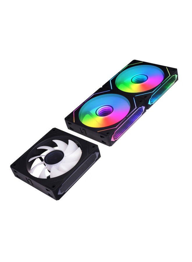 Play Jia Wanji Xingchen Pro Building Block Fan, Black Forward Three-pack, 12cm Water-cooled Case Fan Module, Wireless Splicing/argb Synchronized Lighting/pwm Temperature Control - Image 3