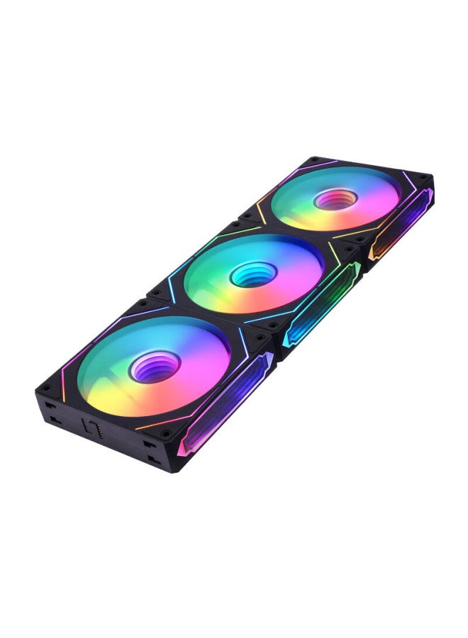 Play Jia Wanji Xingchen Pro Building Block Fan, Black Forward Three-pack, 12cm Water-cooled Case Fan Module, Wireless Splicing/argb Synchronized Lighting/pwm Temperature Control - Image 2