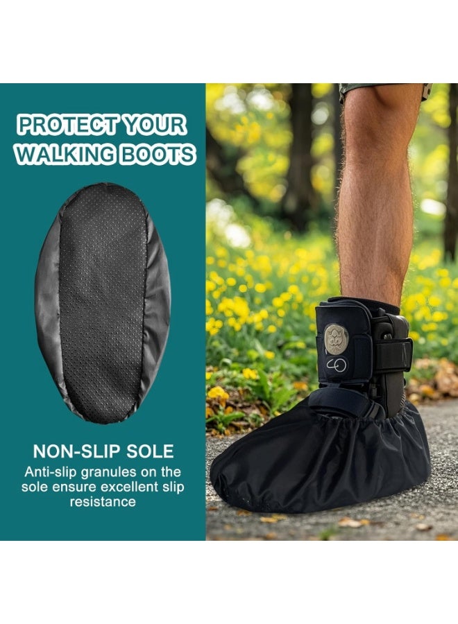 2Pack Fracture Walking Boot Cover, Waterproof Shoe Covers with Waterproof Coating Non-Slip Medical Boot Covers - Image 5