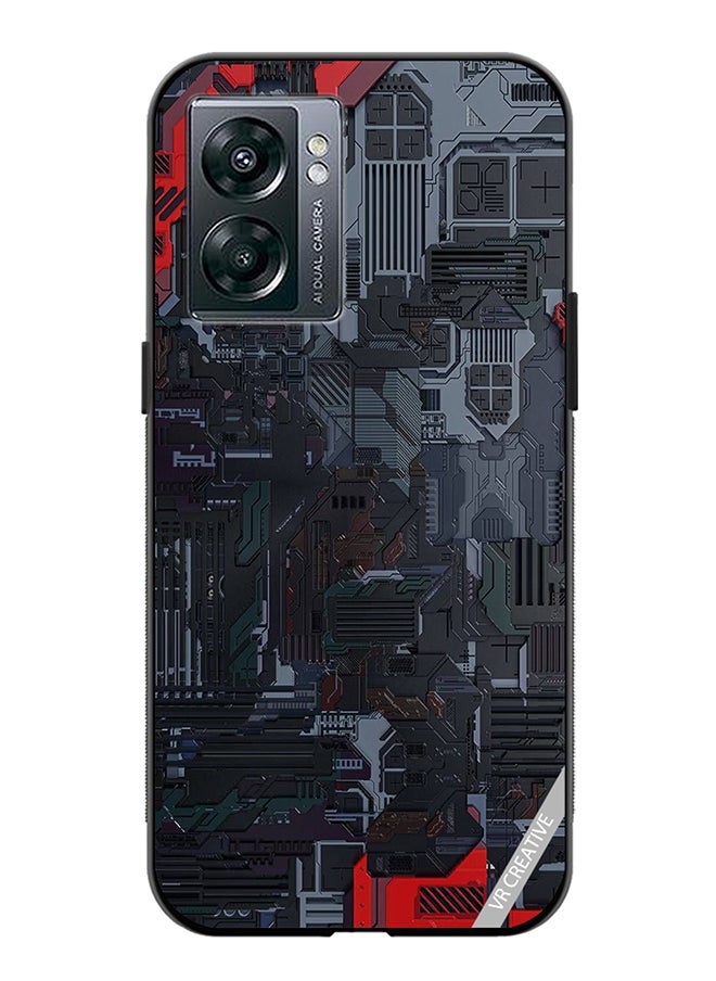 VR CREATIVE Protective Case Cover For Oppo A57 5G Tech Design Multicolour  - Image 1