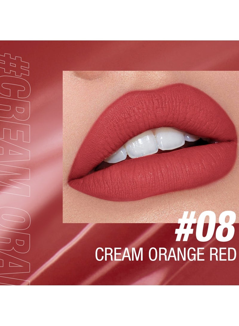 O.TWO.O Matte Waterproof Liquid Lipstick 08 Orange Red Cream 5g - Image 2