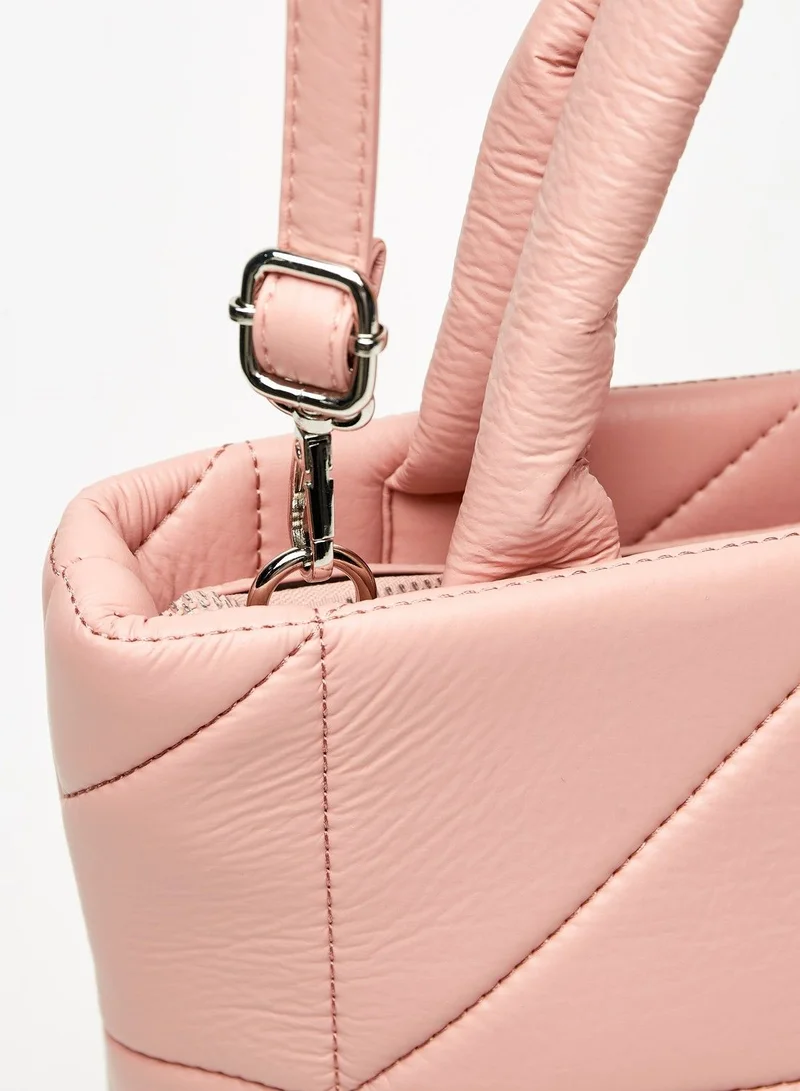 shoexpress Textured Tote Bag with Double Handles