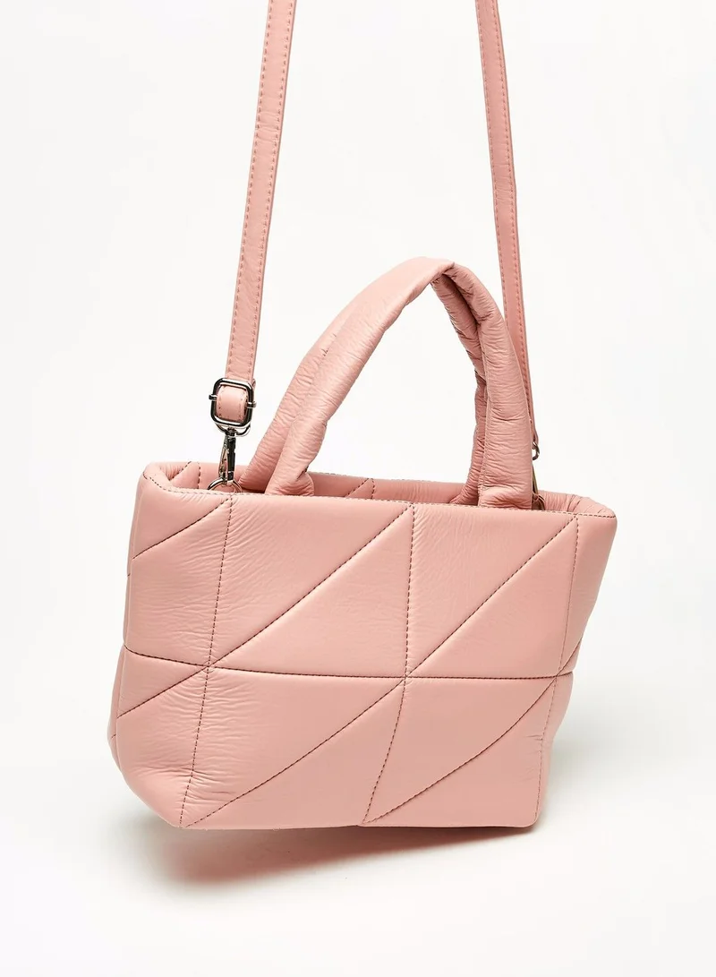 shoexpress Textured Tote Bag with Double Handles