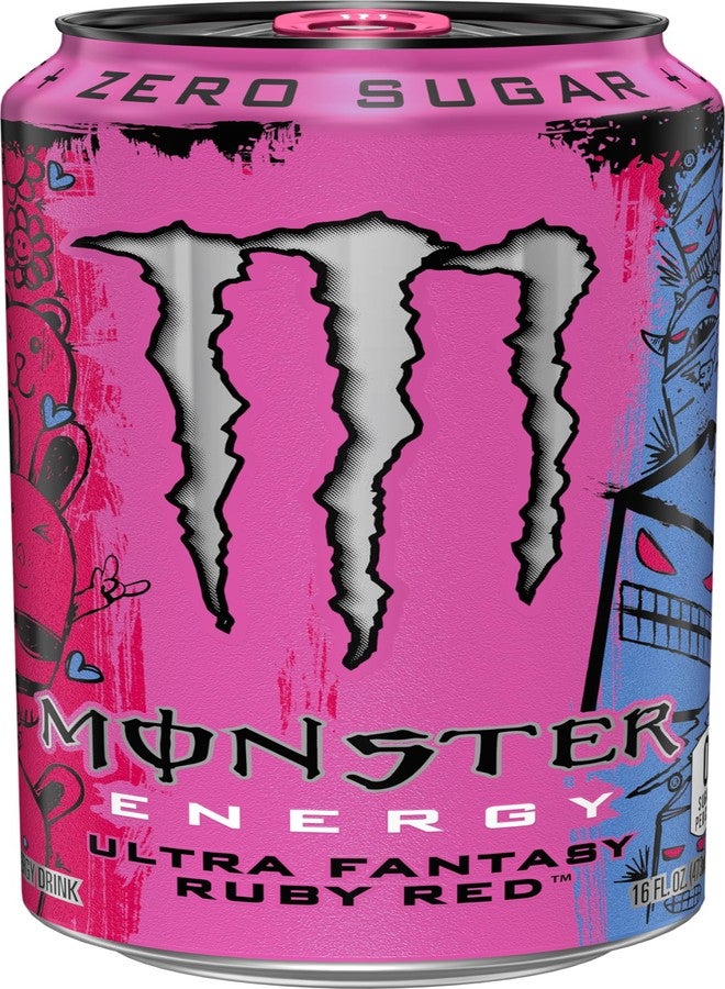 Monster Energy Ultra Fantasy Ruby Red, Sugar Free Energy Drink, 16 Ounce (Pack of 1)