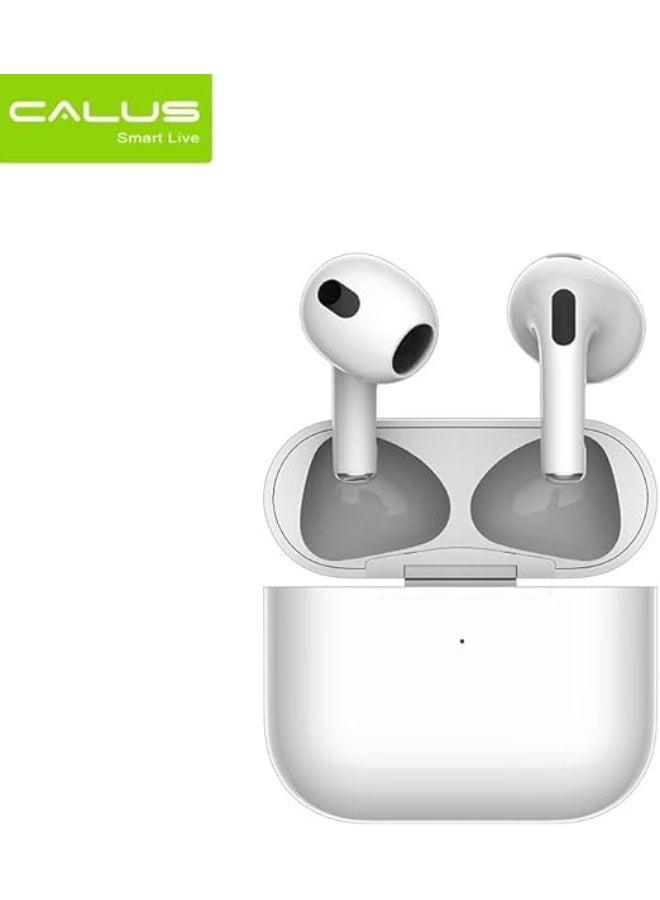 كالوس سماعات أذن لاسلكية Calus AIR P4، سماعات أذن ذكية تعمل باللمس مع حافظة شحن لاسلكية Qi، سماعات بلوتوث، ميكروفون للمكالمات الواضحة، أبيض - Image 5