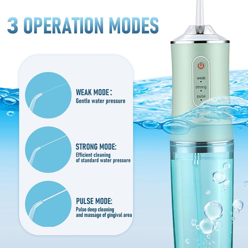 houscly Neat shape Electric Water Flosser Cordless for Teeth 3 Modes 4 Jet Tips Cleaning and Flossing Water Dental Portable Floss Irrigator Oral Water Flossed Rechargeable Tonsil Stone Travel Adults Classic practical design - Image 3
