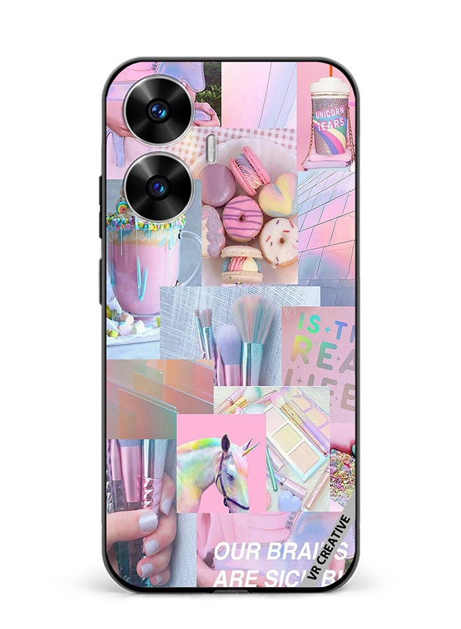 VR CREATIVE Protective Case Cover For Realme C55 Pink Design College Design Multicolour - Image 1