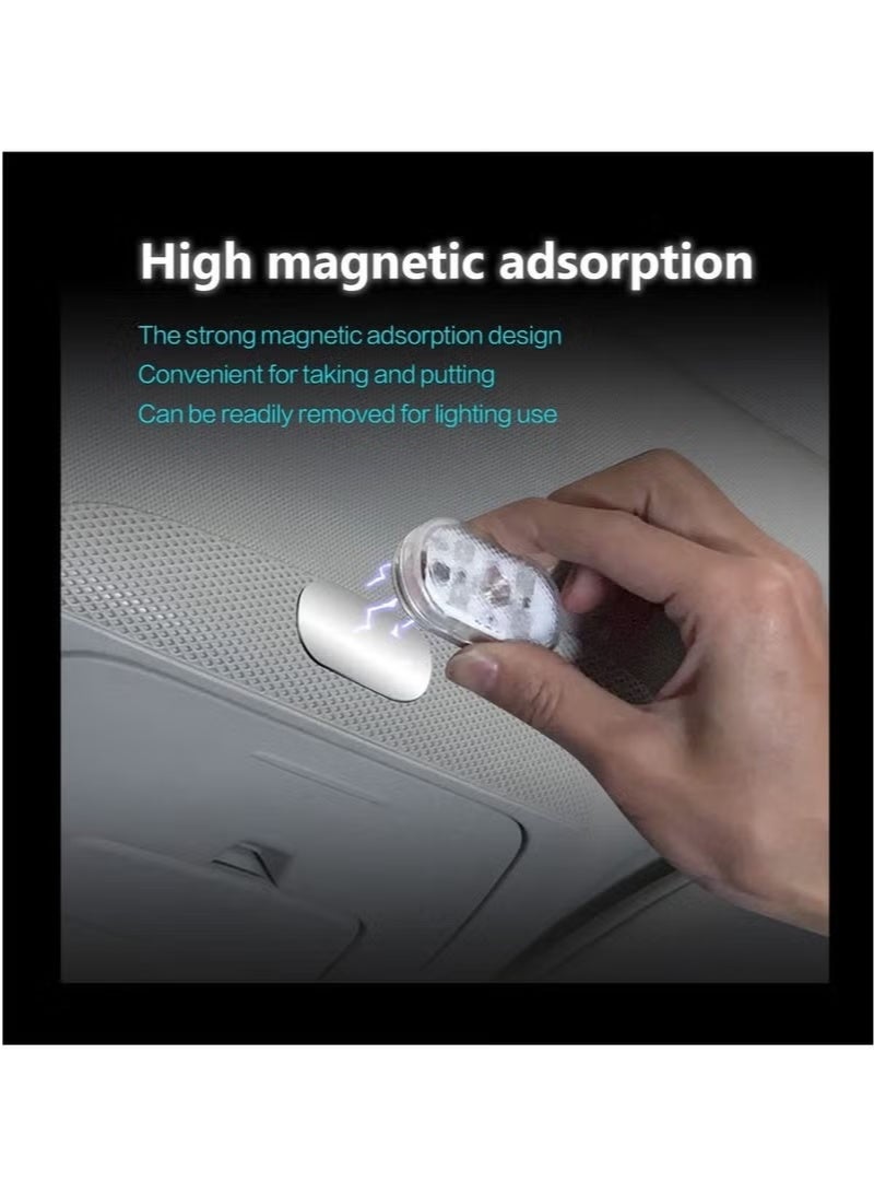 Car LED Lights, Interior Portable Small Incar LED Touch Lights with 6 Bright LED Lamp Beads, USB Rechargeable Lighting Light Car Emergency Light - Image 4