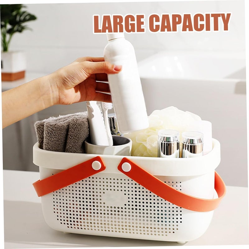 TONSYL Polypropylene Multipurpose Storage Baskets With Handle Shower Caddy Basket Shelf Organizers Basket For Bathroom, Kitchen, Dorm Room, Pantry, Baby Products Rectangular - Image 3