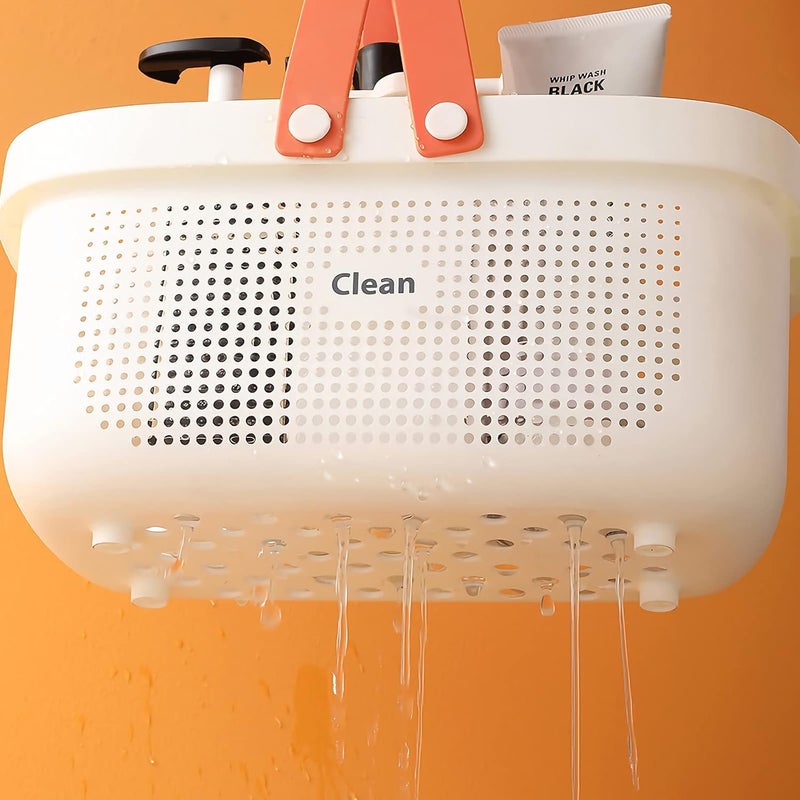 TONSYL Polypropylene Multipurpose Storage Baskets With Handle Shower Caddy Basket Shelf Organizers Basket For Bathroom, Kitchen, Dorm Room, Pantry, Baby Products Rectangular - Image 5