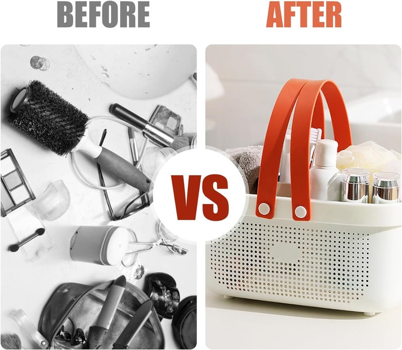 TONSYL Polypropylene Multipurpose Storage Baskets With Handle Shower Caddy Basket Shelf Organizers Basket For Bathroom, Kitchen, Dorm Room, Pantry, Baby Products Rectangular - Image 4