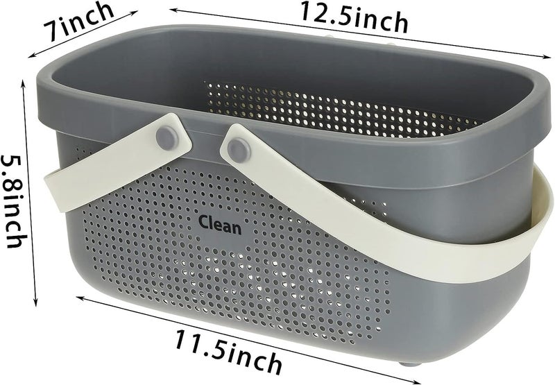 TONSYL Polypropylene Multipurpose Storage Baskets With Handle Shower Caddy Basket Shelf Organizers Basket For Bathroom, Kitchen, Dorm Room, Pantry, Baby Products Rectangular - Image 2