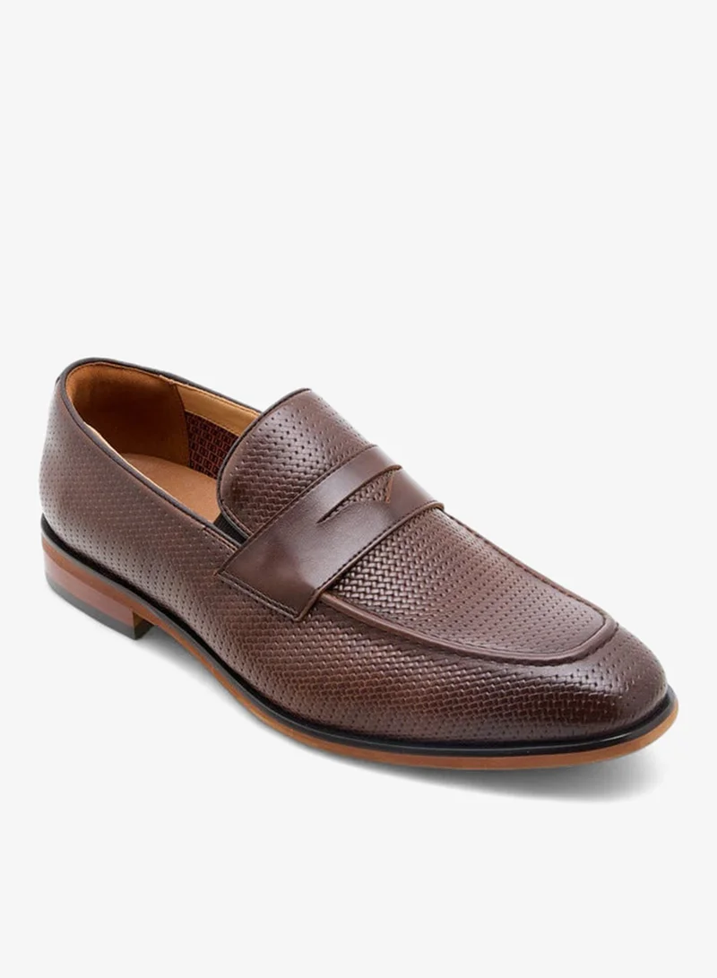 DUCHINI Men's Textured Slip-On Loafers