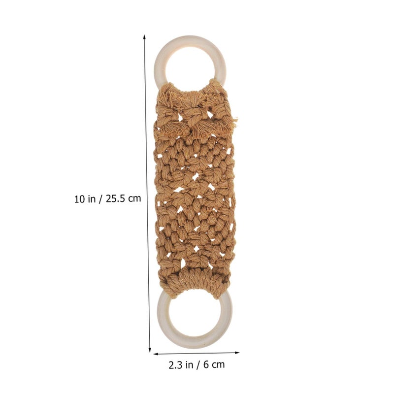 Handmade Nordic Style Macrame Towel Ring 3pcs Hanging Loops For Bathroom Kitchen Over Cabinet Wall Holder - Image 3