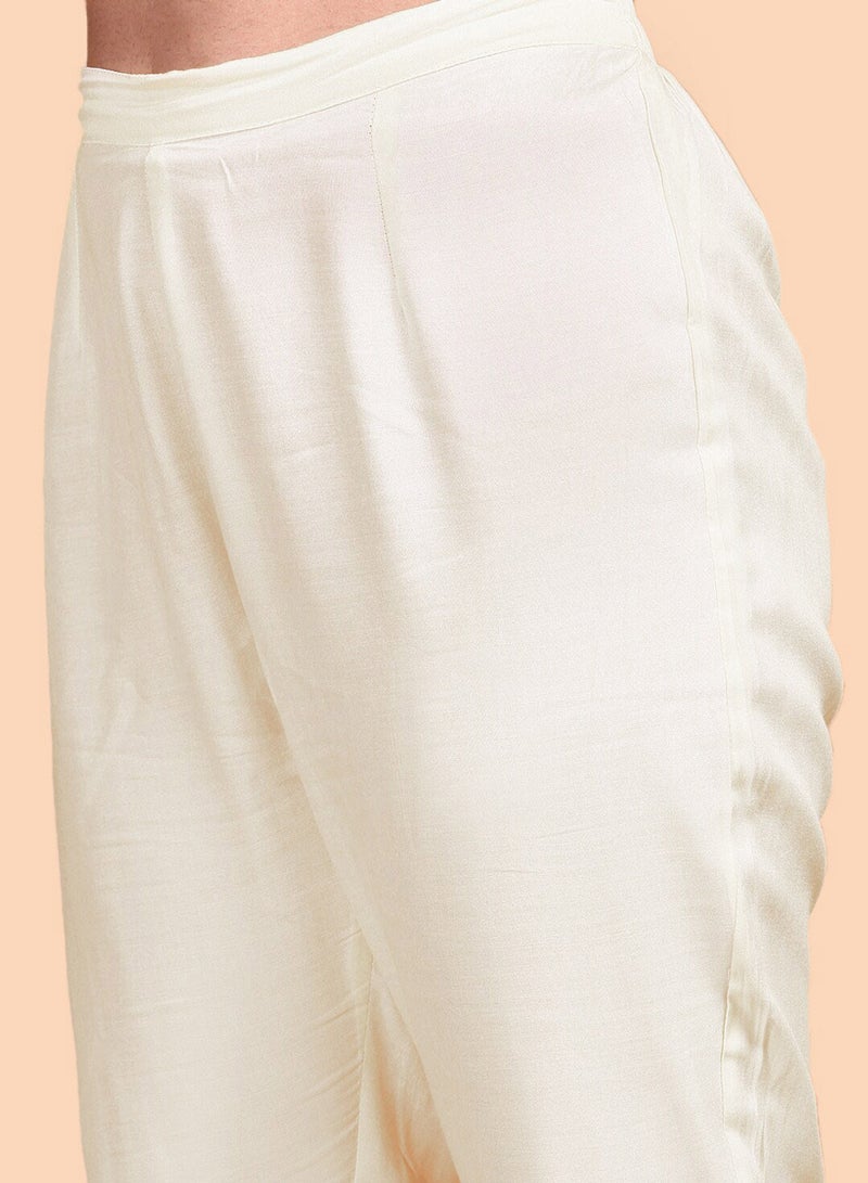 ISHIN Zari Embroidered Sequin Embellished A-Line Kurta With Pants And Dupatta - Image 3