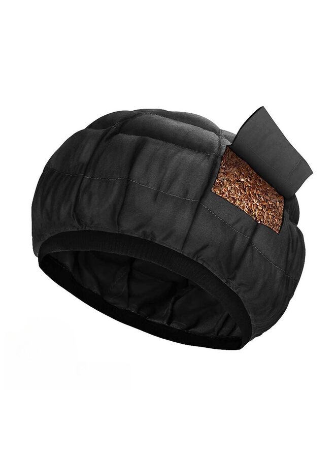 Deep Conditioning Heat Cap Cordless Cotton Flaxseed Seed Interior Microwave Steam Hot Cap for Deep Conditioning Curly Hair, Drying, Styling(Color:Black) - Image 1