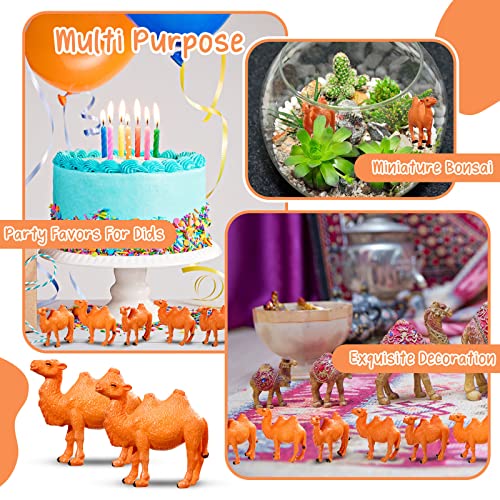 Charniol 24 Pcs Camel Figurines Hand Painted Miniature Animal Statue Desert Camel Figures Animal Figurines Toys Models for Table Desktop Cake Toppers Collection Home Ornaments Decor - Image 5