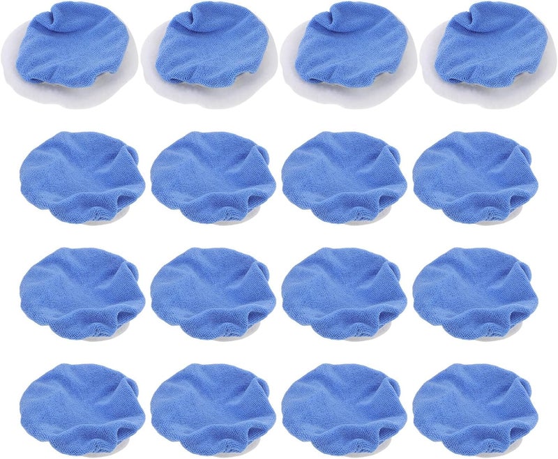 Ipetboom 16 Pcs Car Buffing Bonnets and Vehicle Polishing Pad Covers, Microfiber Fiber Auto Polisher Buffer Pads Set for Car Cleaning and Waxing Maintenance - Image 1