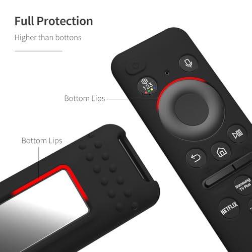 AKSHFETH Silicone Cover for 5.59 Inch Samsung BN59-01455a BN59-01432J Samsung Solar Cell Remote Control Cover 2023 8K Neo QLED HDR Smart TV Silicone Case (Black) - Image 4