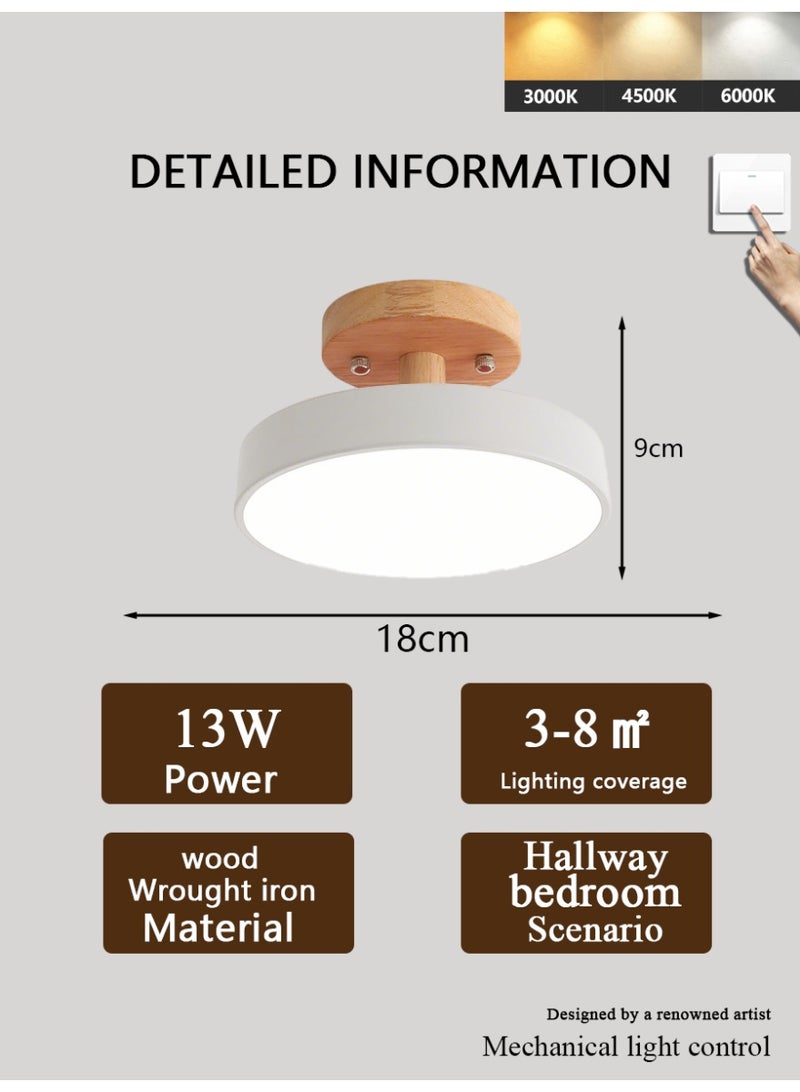 White LED ceiling light, suitable for hallways and bedrooms, 13W - Image 2