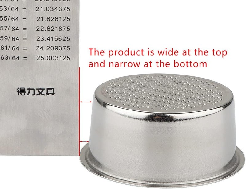 51mm Non-Pressurized Stainless Steel Espresso Filter Basket, Single Wall Cup Replacement for DeLonghi EC155M EC221, Fits 49mm Tamper  - Image 3