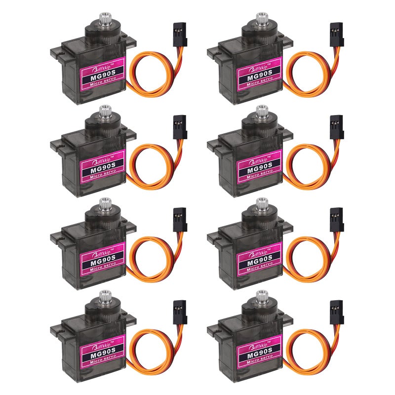 Beffkkip 8PCS MG90S 9g Micro Servo Motor Metal Gear for RC Robot Car Plane Helicopter Mini Servos for Arduino Project - Image 2