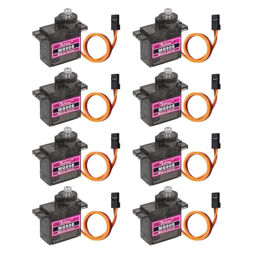 Beffkkip 8PCS MG90S 9g Micro Servo Motor Metal Gear for RC Robot Car Plane Helicopter Mini Servos for Arduino Project - Image 1