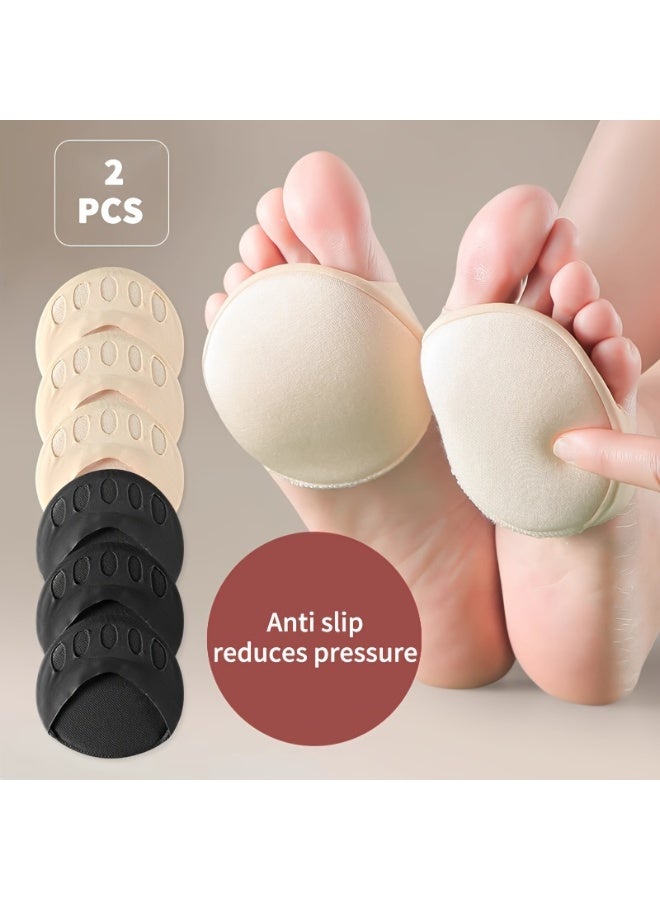 Chabeia 2-Pack Breathable Toe Pads, Forefoot Pad Protectors - Reusable Foot Pads, Foam Pads to Prevent Forefoot Pain and Discomfort (Black) - Image 1