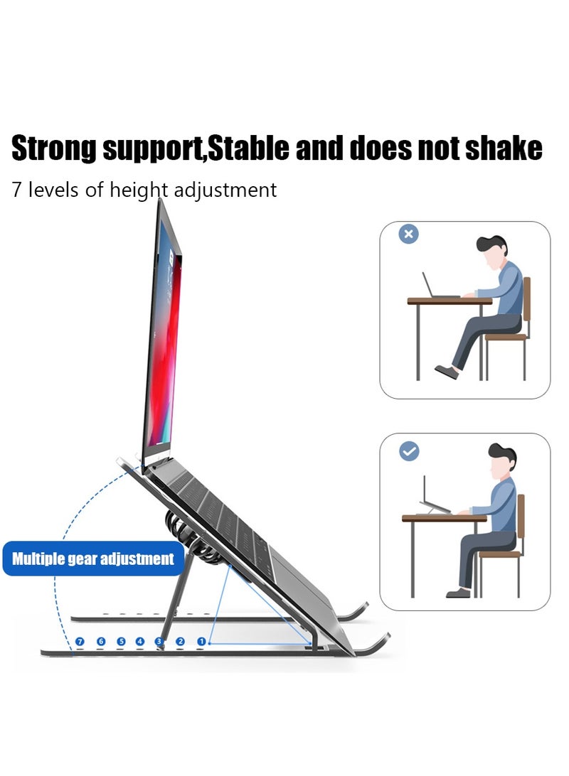 Computer stand notebook folding heat dissipation aluminum alloy stand portable storage lifting notebook stand - Image 5