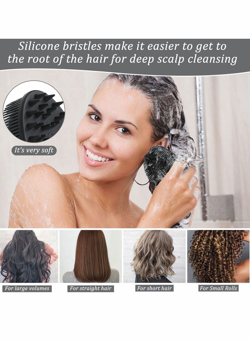 SYOSI 2Pcs Upgrade 2 in 1 Bath and Shampoo Brush, Silicone Body Scrubber for Use in Shower, Exfoliating Body Brush, Premium Silicone Loofah, Head Scrubber, Scalp Massager/Brush, Wet and Dry, Easy to Clean - Image 2