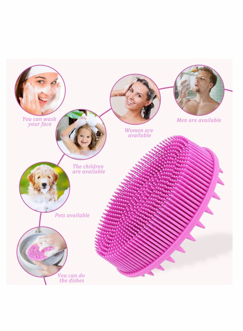 SYOSI 2Pcs Upgrade 2 in 1 Bath and Shampoo Brush, Silicone Body Scrubber for Use in Shower, Exfoliating Body Brush, Premium Silicone Loofah, Head Scrubber, Scalp Massager/Brush, Wet and Dry, Easy to Clean - Image 4