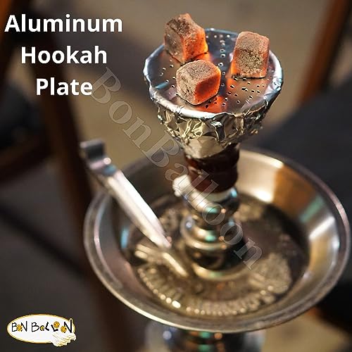 bonballoon Egyptian Stainless Metal Nargila Sheesha Shisha Tray Hookah 7.4" Plate Tray - Image 4