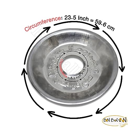 bonballoon Egyptian Stainless Metal Nargila Sheesha Shisha Tray Hookah 7.4" Plate Tray - Image 3