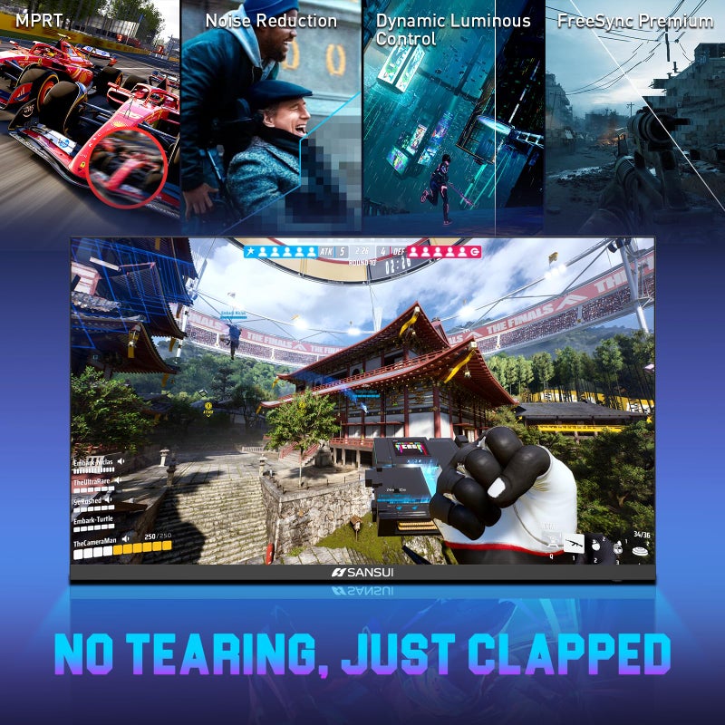 SANSUI Gaming Monitor, 24.5" 300hz 240hz FHD 1080P 1ms FPS PC Monitor Gaming, HDR, FreeSync, DisplayPort x2 HDMI x2, Fast IPS, 120% sRGB, Audio Jack, VESA Support, Desktop Compatible(ES-G25X1 PRO) - Image 3